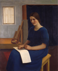 Meine Frau (Gesa Kälberer im Atelier), 1926