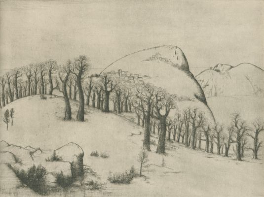 Paul Käberer: Bäume und Berge (Ravello) 