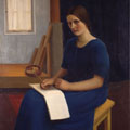Meine Frau [Gesa Kälberer im Atelier], 1928