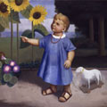 Kind und Blumen [Margarethe K.], 1934