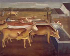 Paul Kälberer, Kühe an der Tränke, 1927-1929