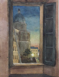 Rom, Blick auf Santa Maggiore am Abend, 1924