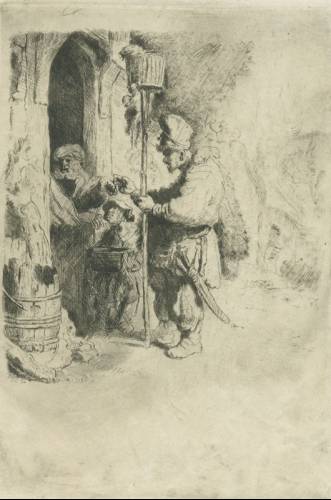 Paul Kälberer - Werkliste Radierungen - [Der Rattengiftverkäufer] Kopie nach Rembrandt